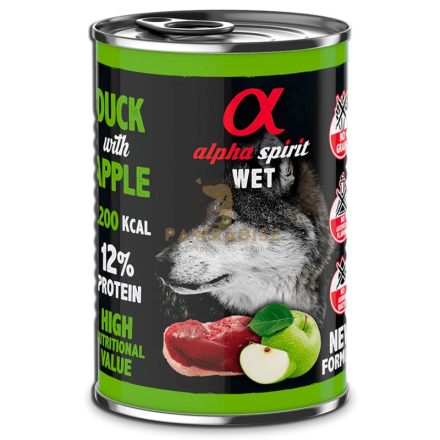 Alpha Spirit Konzerv Kacsa & Zöld alma 400 g