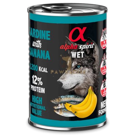 Alpha Spirit Konzerv Szardínia & Banán 400 g