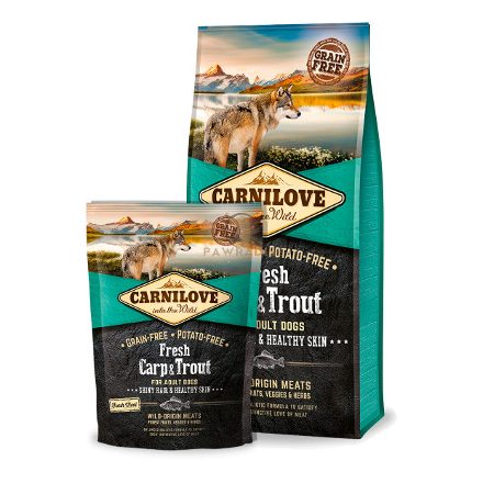 Carnilove Fresh Adult Dog Carp & Trout Hair & Healthy Skin- Ponty & Pisztráng Hússal