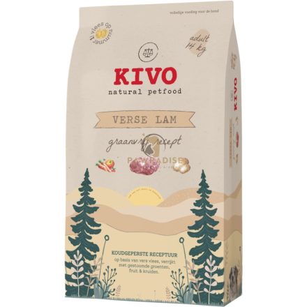 KIVO Friss bárány gabonamentes száraztáp felnőtt kutyáknak