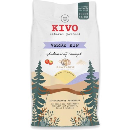 KIVO Friss csirke gluténmentes száraztáp kölyökkutyáknak