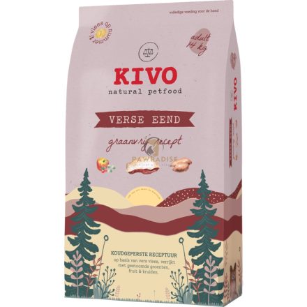 KIVO Friss kacsa gabonamentes száraztáp felnőtt kutyáknak