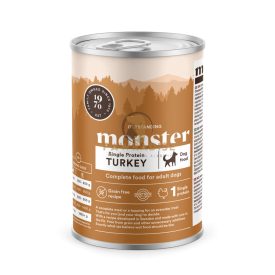   Monster - Single Protein Turkey - Teljes értékű, gabonamentes nedves eledel felnőtt kutyák számára pulykahússal 400 g