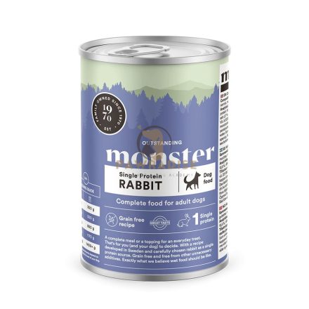Monster Single Protein Rabbit – Gabonamentes konzerv nyúllal 400g