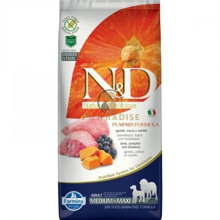 N&D Dog Grain Free bárány & áfonya sütőtökkel adult medium/maxi 12 kg