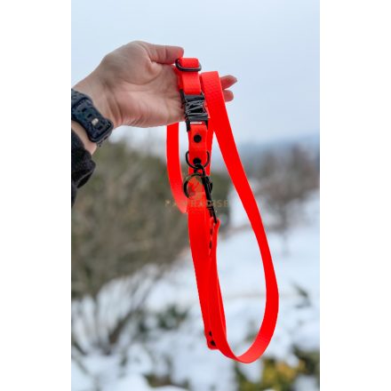 PVC Hexa póráz és nyakörv szett - neon narancssárga