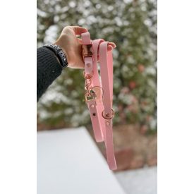 PVC Hexa póráz és nyakörv szett - pasztel pink