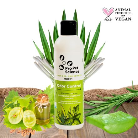 Pro Pet Science Odor Control Természetes Citromfű és Aloe sampon 250 ml