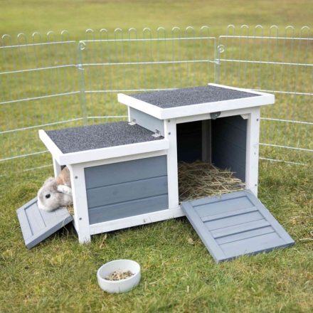 Trixie Small Animal Home - faház (szürke,fehér) nyulak részére (70 × 43 × 45 cm)